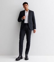 New Look Navy Paisley Jacquard Slim Fit Suit Trousers